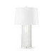 Formosa Lamp with Shade 17-inch White Linen, with Nickel, White Cloud