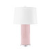 Formosa Lamp with Shade 17-inch White Linen, with Nickel, Pink