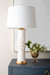 Jasmine Lamp with Shade 17-inch White Linen, with Gold, Blanc de Chine