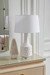 Mariah Lamp with Shade 17-inch White Linen, with Nickel, White Cloud
