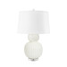 Meridian Lamp with Shade 17-inch White Linen, with Nickel, White Cloud