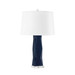 Molino Lamp with Shade 17-inch White Linen, with Nickel, Polo Blue