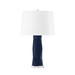 Molino Lamp with Shade 17-inch White Linen, with Nickel, Polo Blue