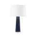 Naxos Lamp with Shade 17-inch White Linen, with Nickel, Polo Blue