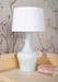 Nadia Lamp with Shade 17-inch White Linen, with Nickel, Misty Blue