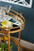 Normandy Bar Cart, Gold Leaf