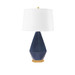 Olsen Lamp with Shade 17-inch White Linen, with Gold, Star Sapphire