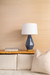 Olsen Lamp with Shade 17-inch White Linen, with Gold, Star Sapphire