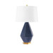 Olsen Lamp with Shade 17-inch White Linen, with Gold, Star Sapphire