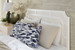 Olivia Queen Headboard With Ryder Bed Frame, Soft White, Vanilla