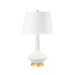Oporto Tall Lamp with Shade 16-inch White Linen, with Gold, Moon White