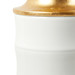 Saigon Lamp with Shade 17-inch White Linen, with Gold, Cool White