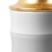 Saigon Lamp with Shade 17-inch White Linen, with Gold, Cool White