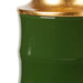 Saigon Lamp with Shade 17-inch White Linen, with Gold, Dark Green
