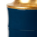 Saigon Lamp with Shade 17-inch White Linen, with Gold, Navy Blue