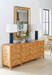 Saigon Lamp with Shade 17-inch White Linen, with Gold, Navy Blue