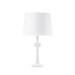 Sol Lamp with Shade 14-inch White Linen, with Nickel, Plaster White