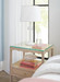 Sol Lamp with Shade 14-inch White Linen, with Nickel, Plaster White