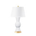 Tao Lamp with Shade 16-inch White Linen, with Gold, White Smoke Tao Lamp with Shade 16-inch White Linen, with Gold, White Smoke