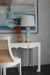 Tao Lamp with Shade 16-inch White Linen, with Gold, White Smoke