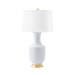 Thalia Lamp with Shade 17-inch White Linen, with Gold, White Smoke Thalia Lamp with Shade 17-inch White Linen, with Gold, White Smoke