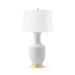Thalia Lamp with Shade 17-inch White Linen, with Gold, White Smoke