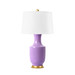 Thalia Lamp with Shade 17-inch White Linen, with Gold, Lilac