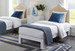 Victoria Twin Headboard With Ryder Bed Frame, Natural Twill, Vanilla