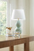 Shandy Lamp with Shade 16-inch White Linen, with Gold, Pale Celedon