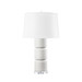 Charles Lamp with Shade 17-inch White Linen, with Nickel, Ivory Frost