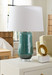 Savannah Lamp with Shade 17-inch White Linen, with Nickel, Oceanic Horizon
