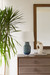 Positano Lamp with Shade 17-inch White Linen, with Nickel, Azure Mist