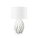 Tulum Lamp with Shade 17-inch White Linen, with Gold, Ivory Frost