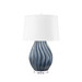 Tulum Lamp with Shade 17-inch White Linen, with Gold, Sky Breeze