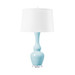 Ansonia Lamp with Shade 17-inch White Linen, with Nickel, Sky Breeze