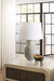 Positano Lamp with Shade 17-inch White Linen, with Nickel, Frosty Mist