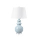 Virginia Lamp with Shade 16-inch White Linen, with Nickel, Glacial Mist