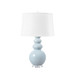 Virginia Lamp with Shade 16-inch White Linen, with Nickel, Glacial Mist