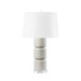 Charles Lamp with Shade 17-inch White Linen, with Nickel, Foggy Morning
