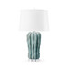 Malibu Lamp with Shade 17-inch White Linen, with Nickel, Polar Mist