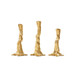 Branch Set of 3 Candlesticks, Gold Leaf