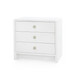 Bryant Linen 3-Drawer Side Table, Chiffon White