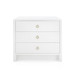 Bryant Linen 3-Drawer Side Table, Chiffon White