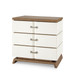 Tristan 3-Drawer Side Table, Sand White, Sesame Finish Oak Veneer