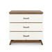 Tristan 3-Drawer Side Table, Sand White, Sesame Finish Oak Veneer