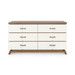 Tristan 6-Drawer, Sand White, Sesame Finish Oak Veneer