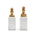 Owl Statue Set of 2, Gold Leaf