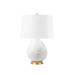 Budding Lamp with Shade 17-inch White Linen, with Gold, Blanc de Chine