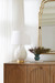 Budding Lamp with Shade 17-inch White Linen, with Gold, Blanc de Chine