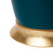 Kylie Lamp with Shade 17-inch White Linen, with Gold, Dark Teal